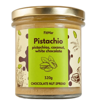Cremă de fistic cu cocos și ciocolată albă