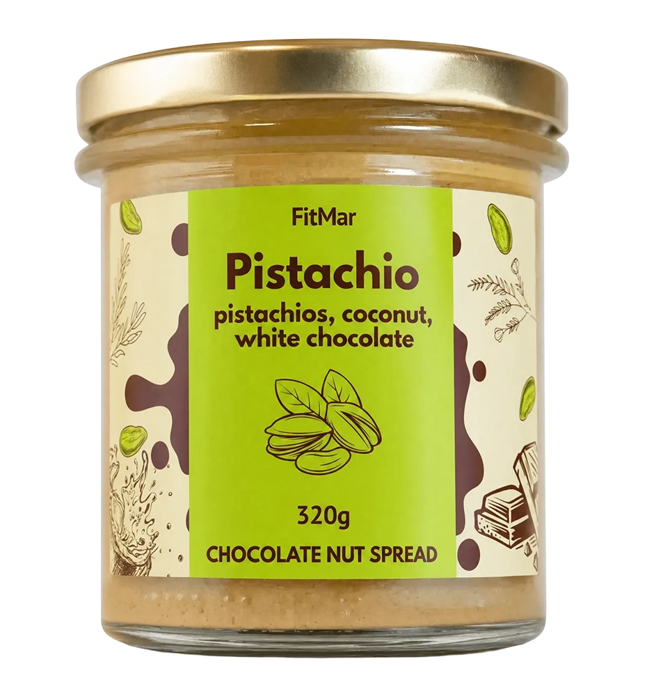 Cremă de fistic cu cocos și ciocolată albă