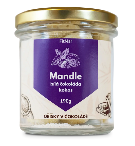 Mandle v bílé čokoládě a kokosu - FitMar.cz