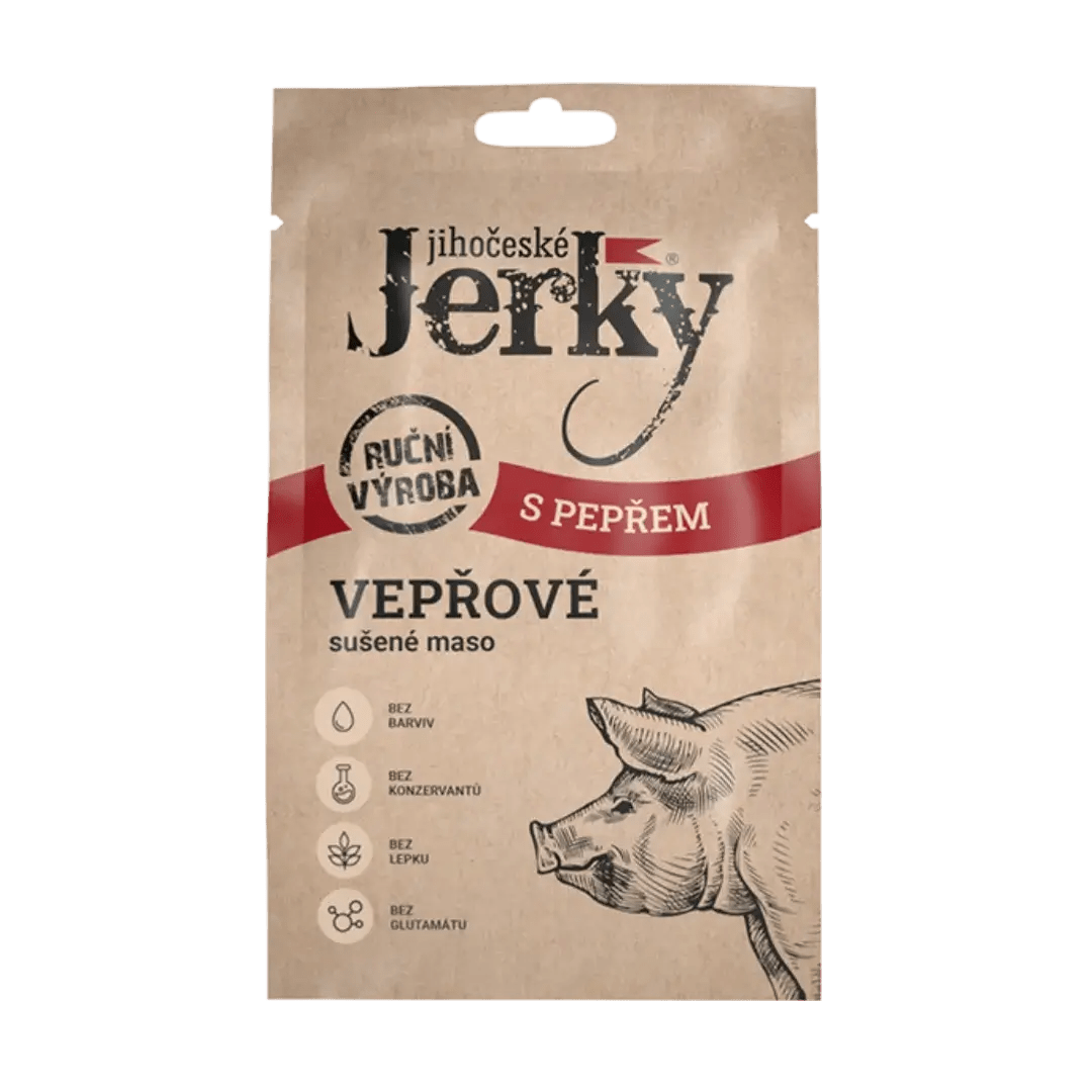 Jihočeské Jerky vepřové s pepřem 20 g - FitMar.cz