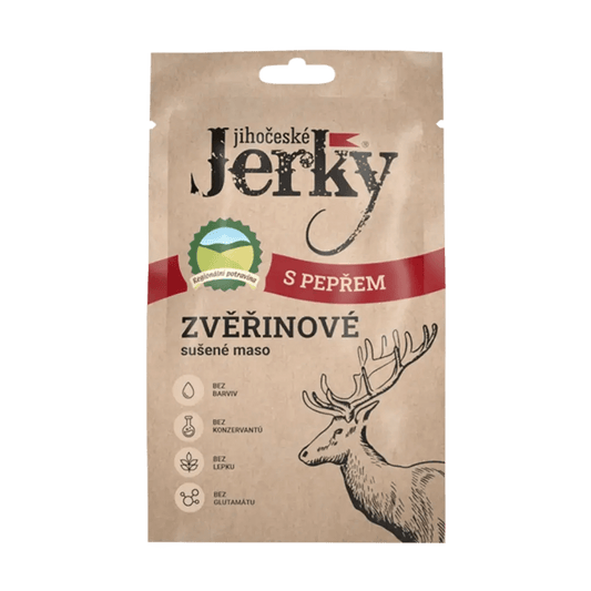 Jihočeské Jerky zvěřinové s pepřem 20 g - FitMar.cz