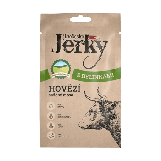 Jihočeské Jerky hovězí s bylinkami 20 g - FitMar.cz